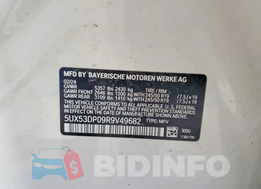 5UX53DP09R9V49682 Photo# 13