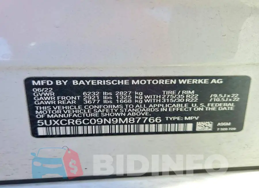 5UXCR6C09N9M87766 Photo# 13