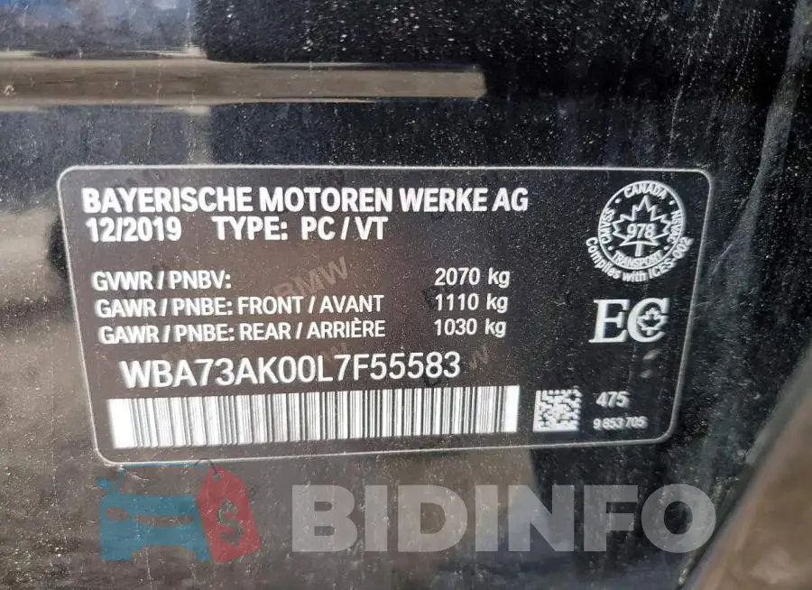 WBA73AK00L7F55583 Photo# 12