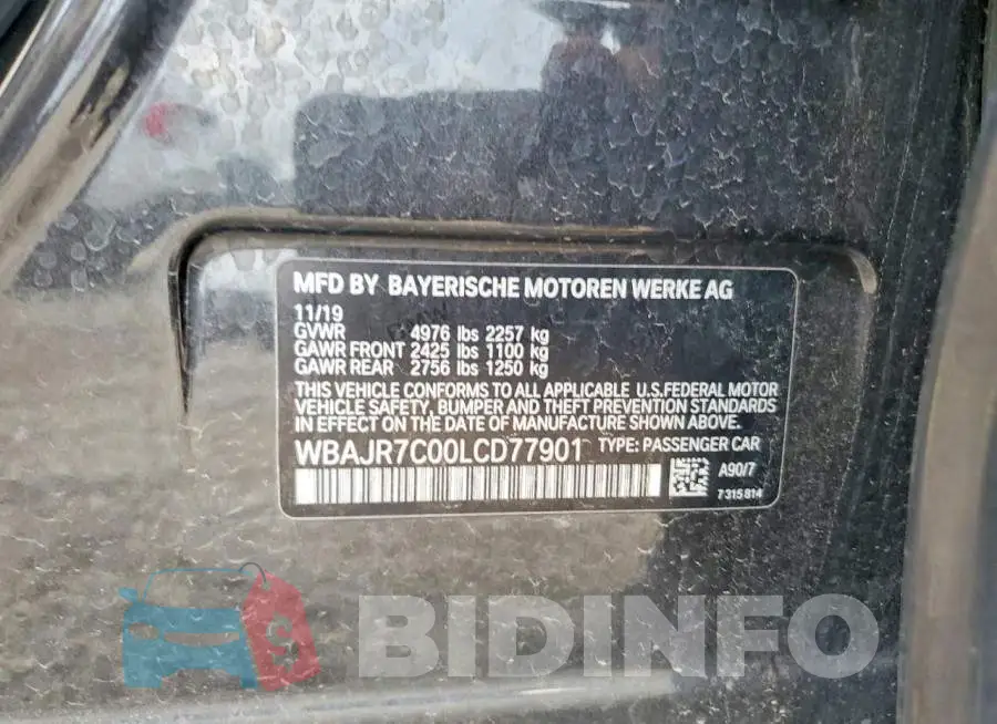 WBAJR7C00LCD77901 Photo# 12