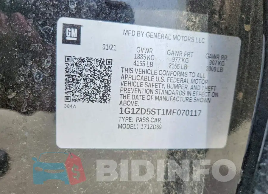 1G1ZD5ST1MF070117 Photo# 12