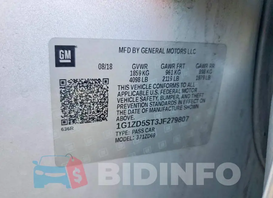 1G1ZD5ST3JF279807 Photo# 12