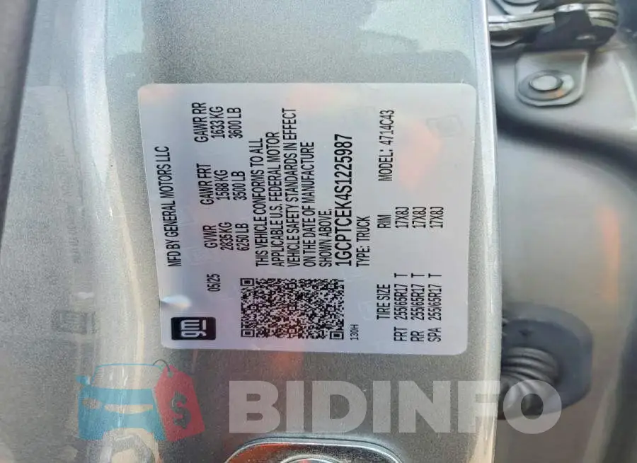 1GCPTCEK4S1225987 Photo# 12
