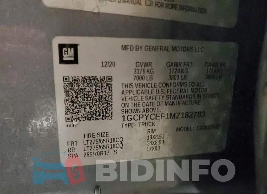 1GCPYCEF1MZ182783 Photo# 12