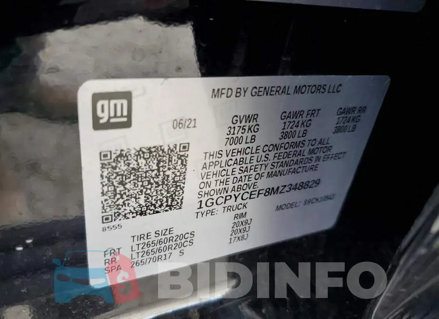 1GCPYCEF8MZ348829 Photo# 12
