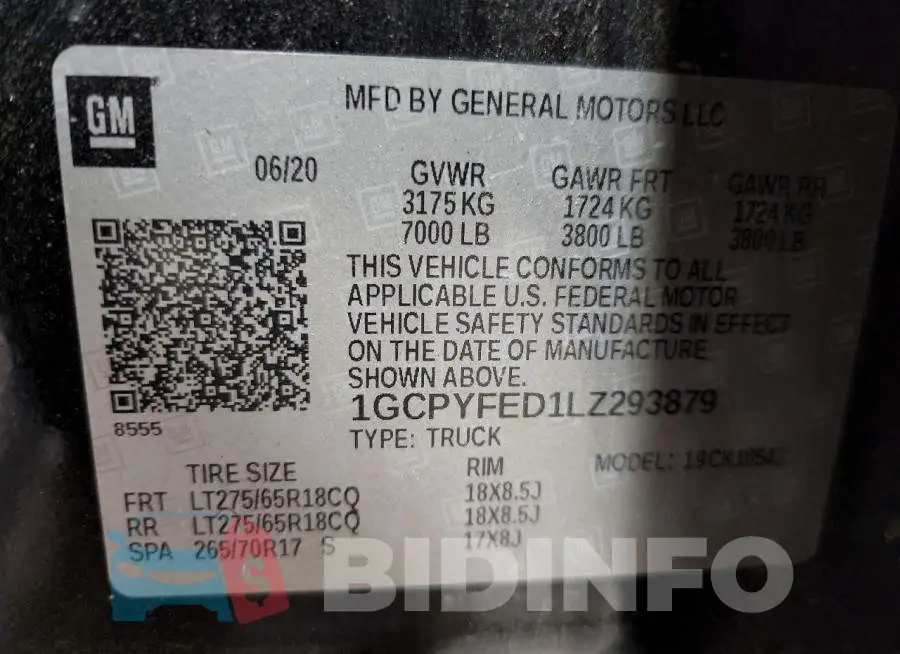 1GCPYFED1LZ293879 Photo# 12