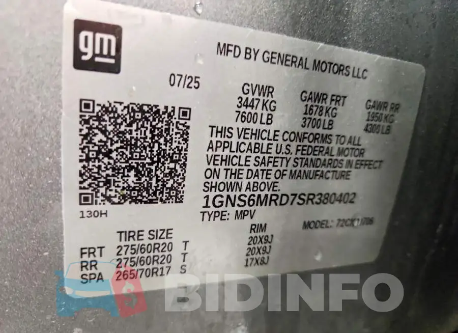 1GNS6MRD7SR380402 Photo# 13