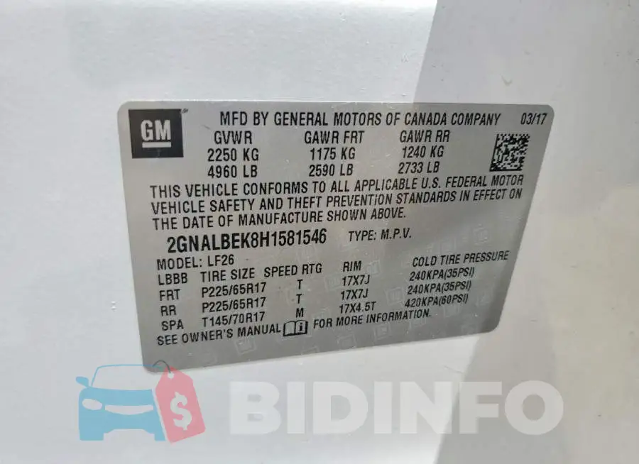 2GNALBEK8H1581546 Photo# 13