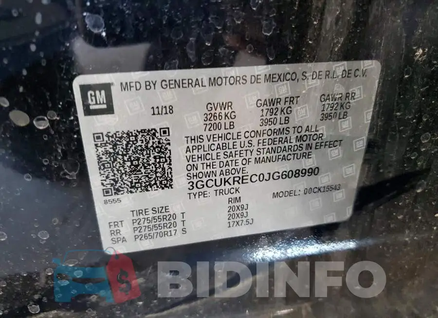 3GCUKREC0JG608990 Photo# 12