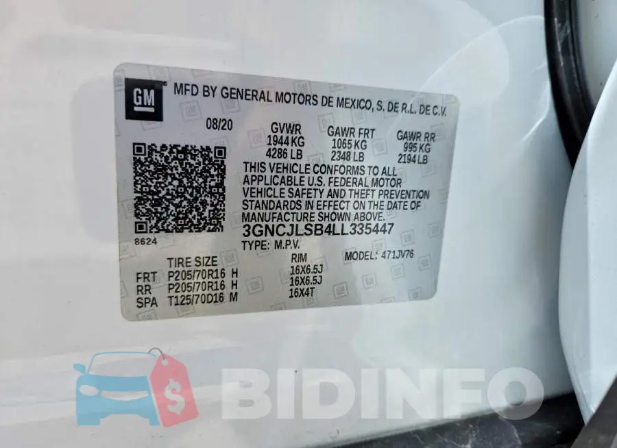 3GNCJLSB4LL335447 Photo# 13