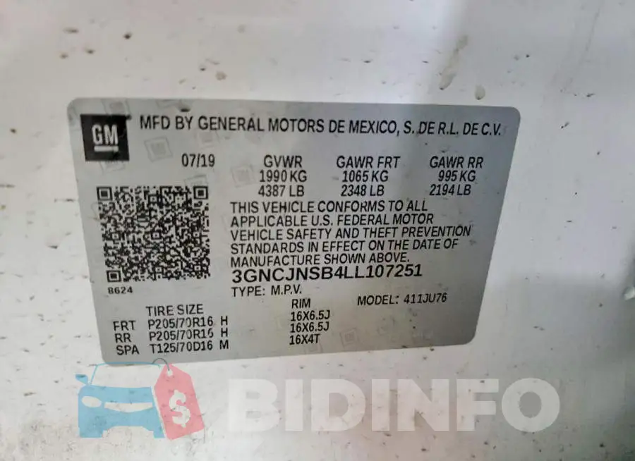 3GNCJNSB4LL107251 Photo# 13