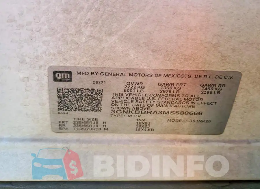 3GNKBBRA3MS580666 Photo# 14