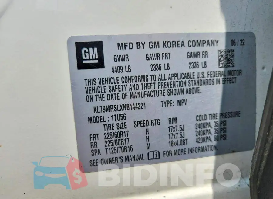 KL79MRSLXNB144221 Photo# 13