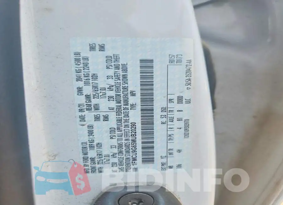 1FMCU9G65MUB20290 Photo# 12