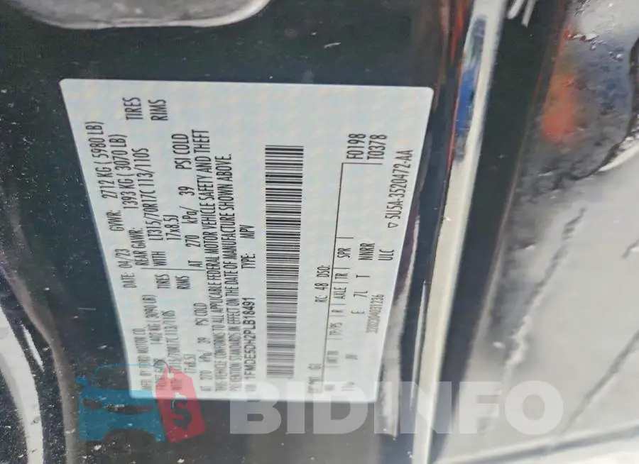 1FMDE5DH2PLB18491 Photo# 13