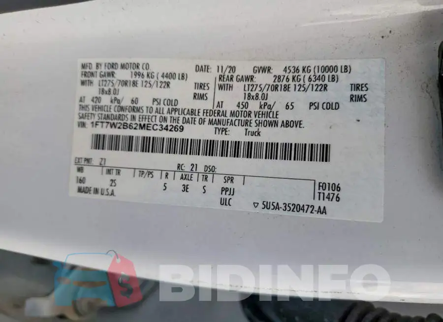 1FT7W2B62MEC34269 Photo# 14