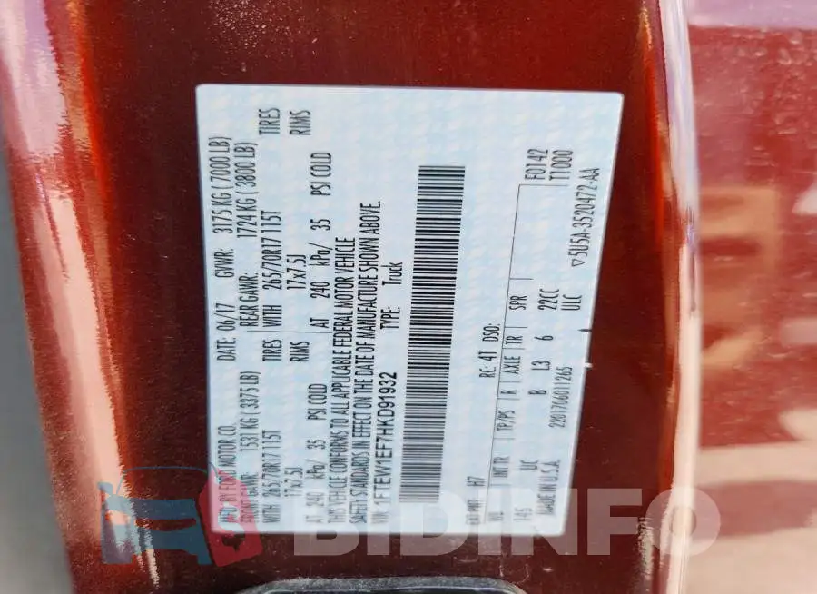 1FTEW1EF7HKD91932 Photo# 12