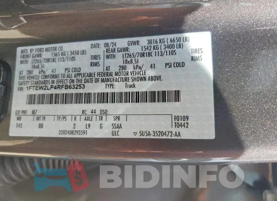 1FTEW2LP4RFB63253 Photo# 12