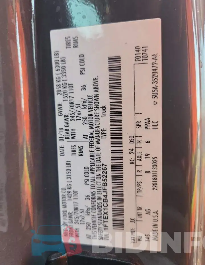 1FTEX1CB4JFB52267 Photo# 13