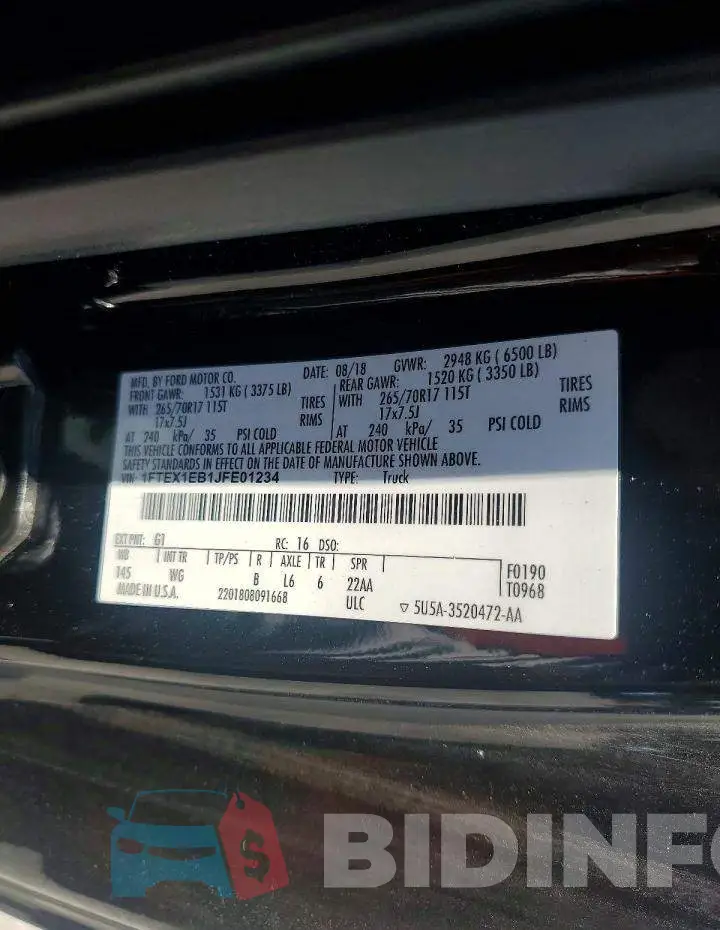 1FTEX1EB1JFE01234 Photo# 13