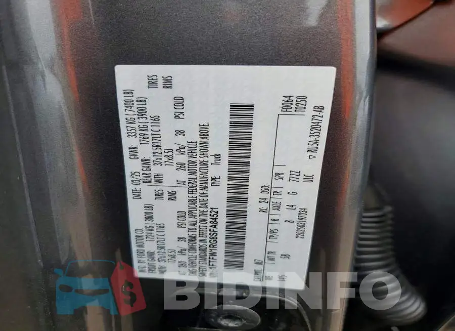1FTFW1RG8SFA84521 Photo# 12