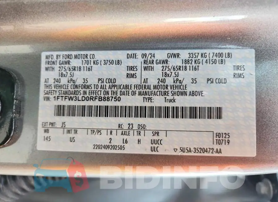 1FTFW3LD0RFB88750 Photo# 12