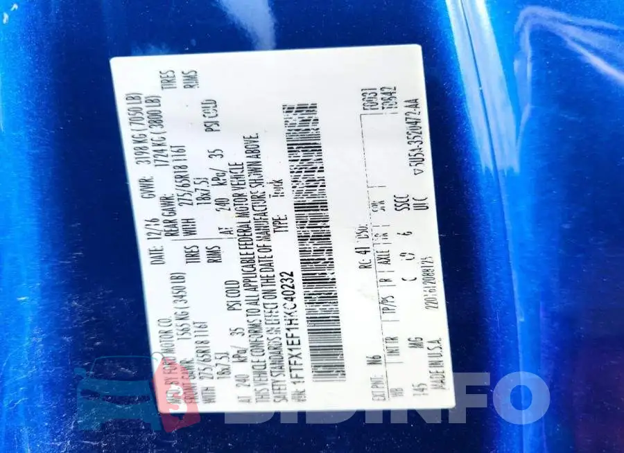1FTFX1EF1HKC40232 Photo# 13