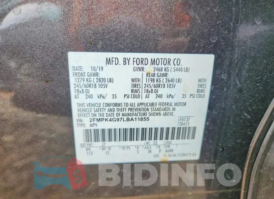 2FMPK4G97LBA11855 Photo# 12