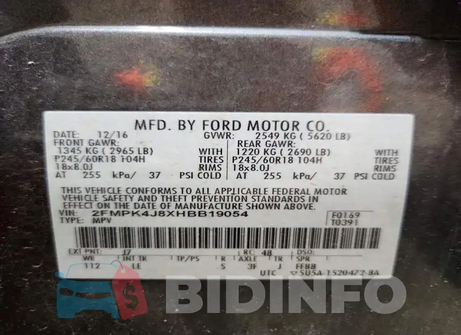 2FMPK4J8XHBB19054 Photo# 14