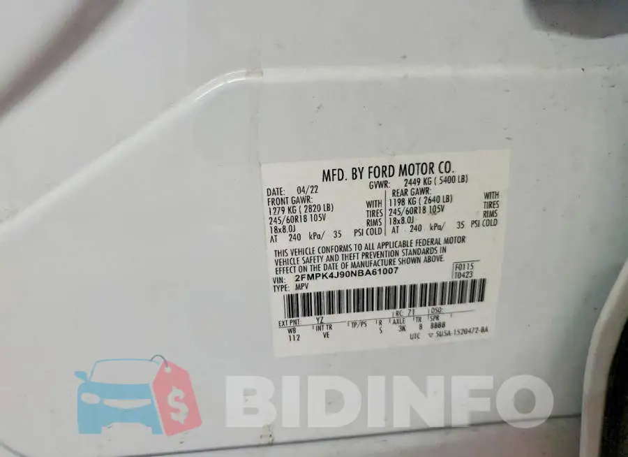 2FMPK4J90NBA61007 Photo# 12