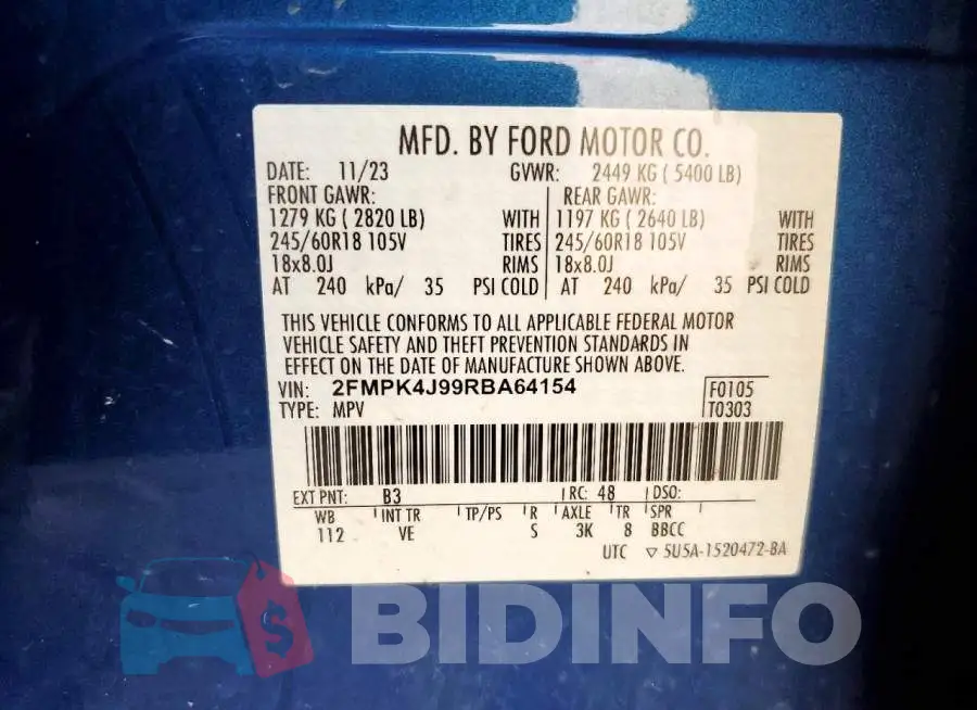 2FMPK4J99RBA64154 Photo# 13