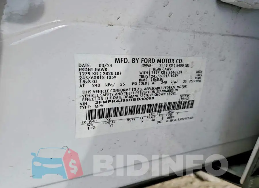 2FMPK4J99RBB00098 Photo# 14