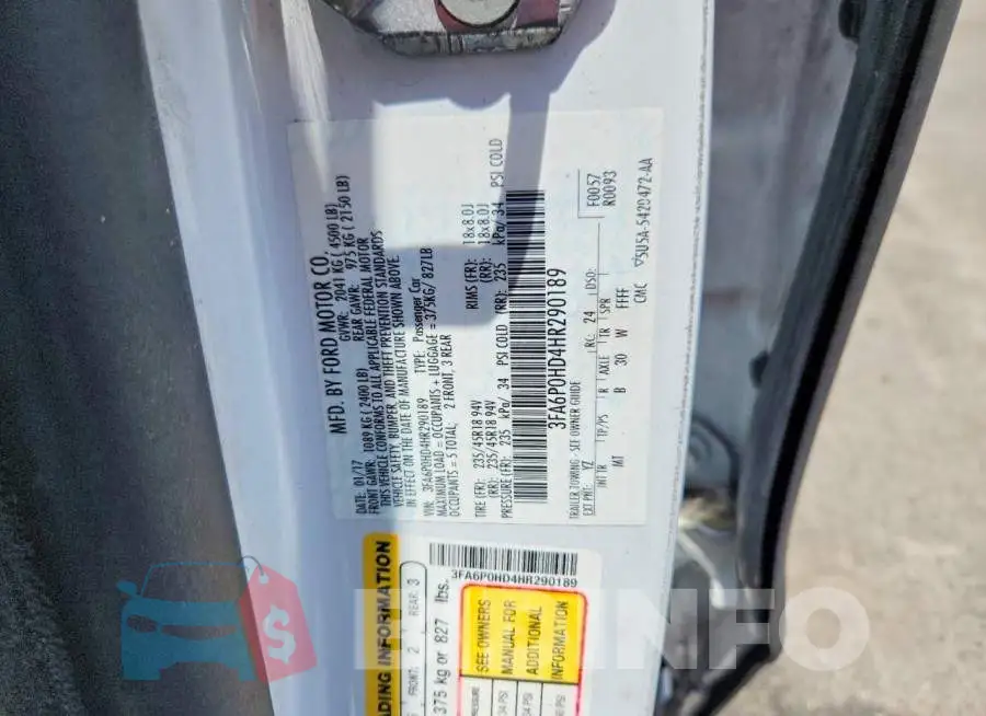 3FA6P0HD4HR290189 Photo# 12