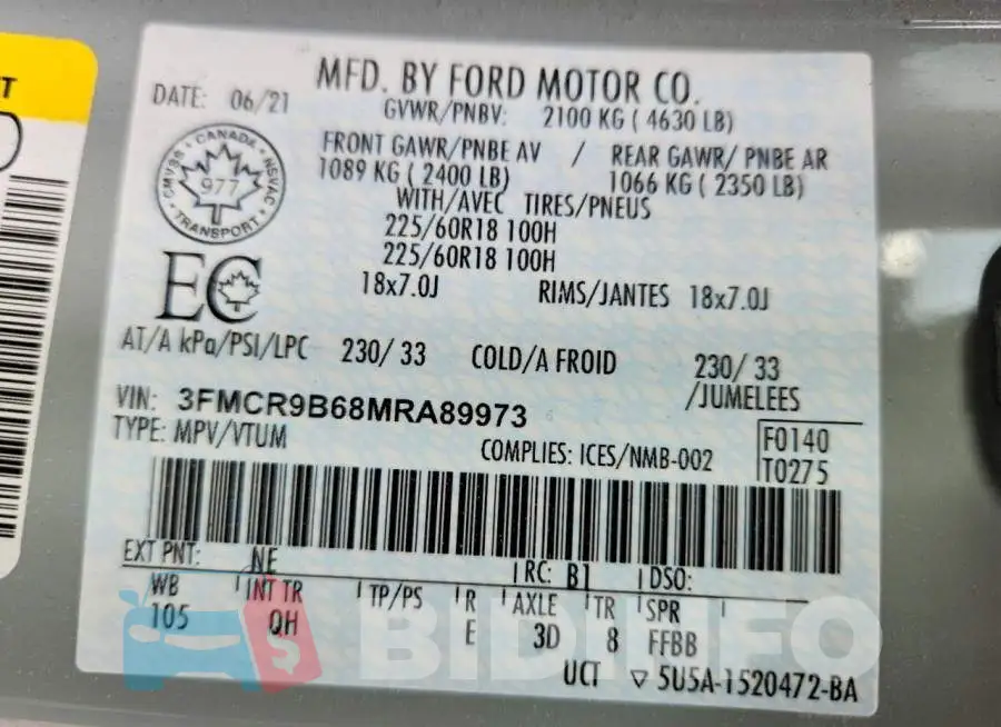 3FMCR9B68MRA89973 Photo# 14