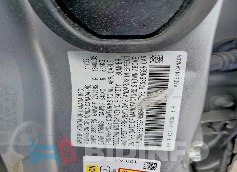 2HGFE2F59PH505441 Photo# 12