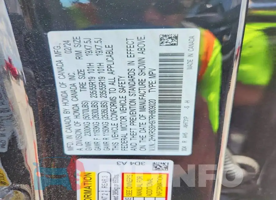 2HKRS6H97RH809020 Photo# 13