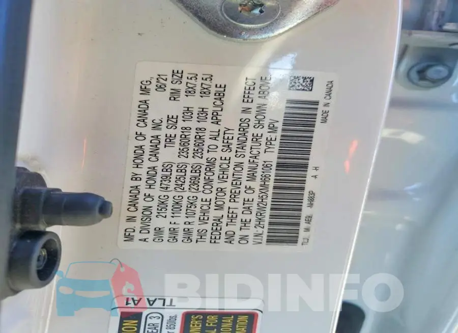 2HKRW2H5XMH661061 Photo# 13