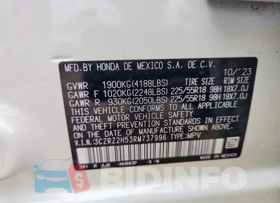 3CZRZ2H53RM737996 Photo# 13
