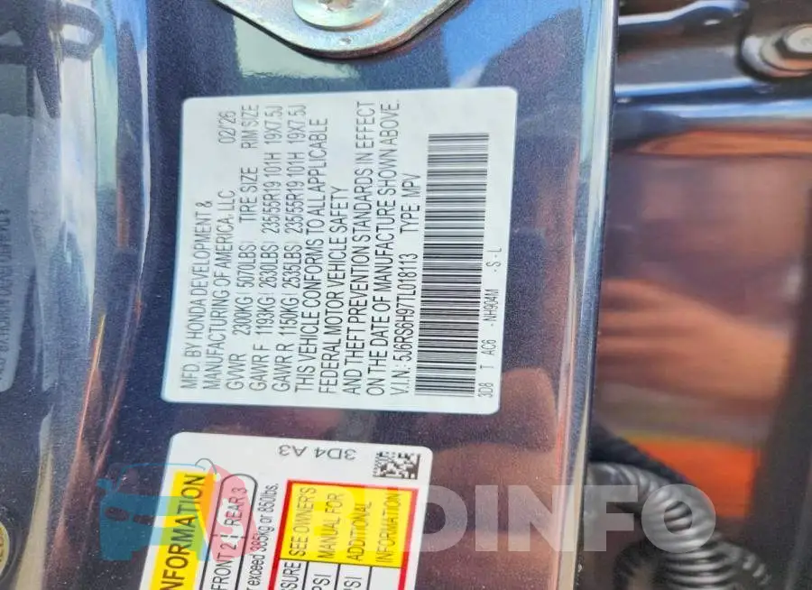 5J6RS6H97TL018113 Photo# 12