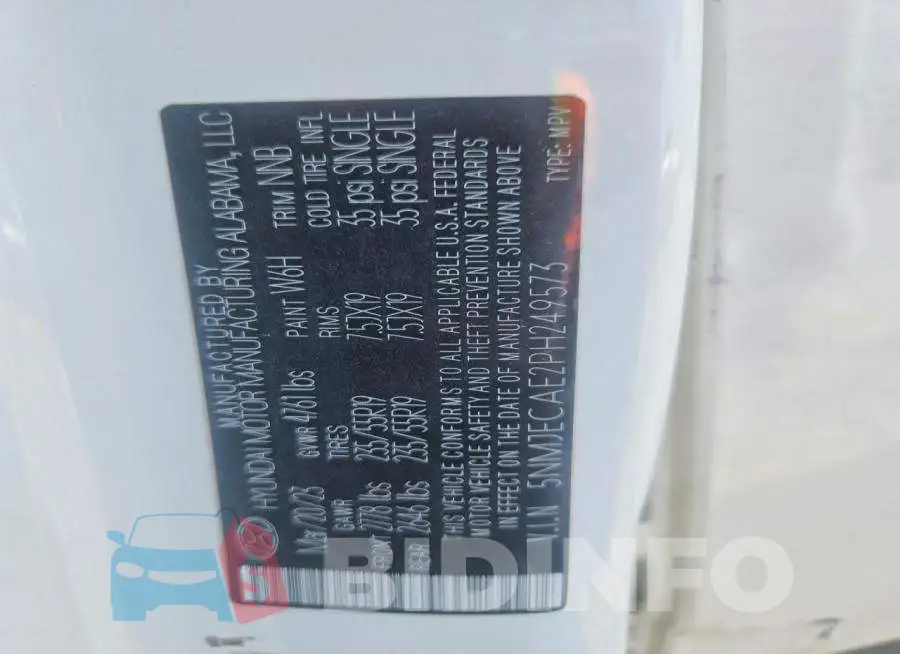 5NMJECAE2PH249573 Photo# 14