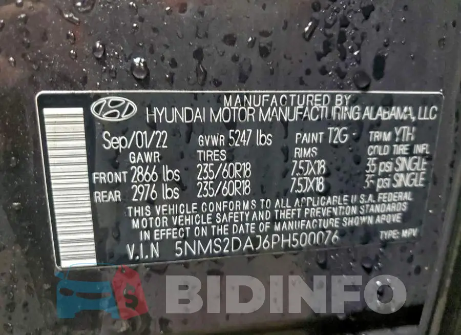 5NMS2DAJ6PH500076 Photo# 12
