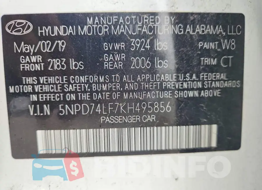 5NPD74LF7KH495856 Photo# 13