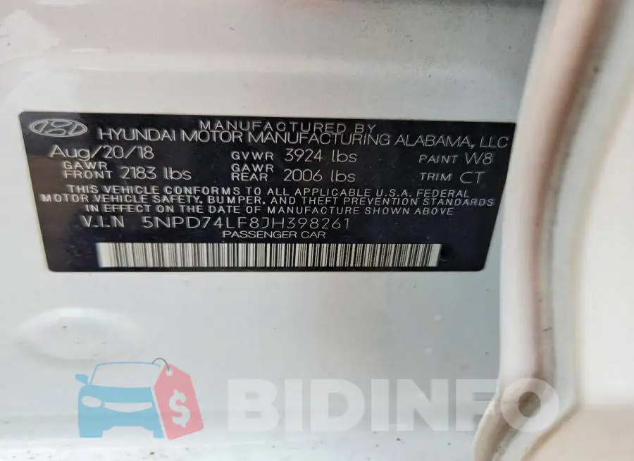 5NPD74LF8JH398261 Photo# 12