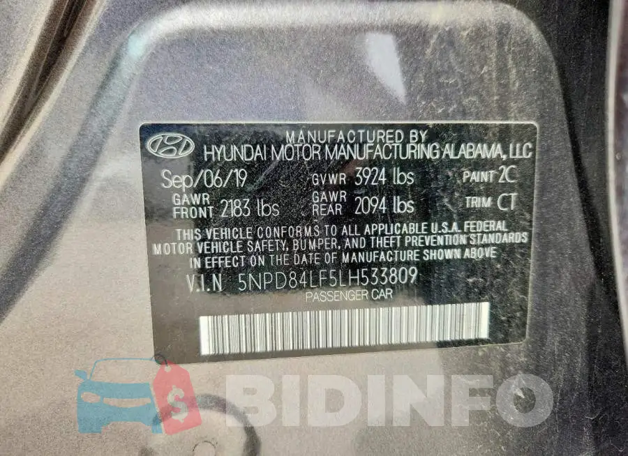 5NPD84LF5LH533809 Photo# 13