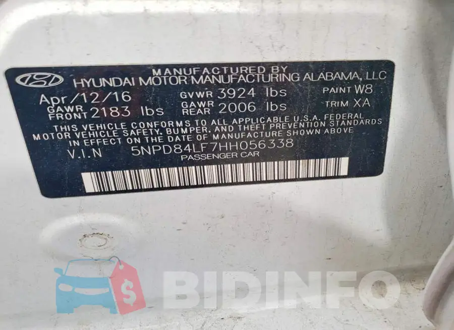 5NPD84LF7HH056338 Photo# 13