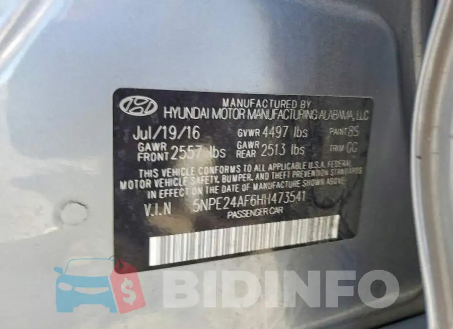 5NPE24AF6HH473541 Photo# 12