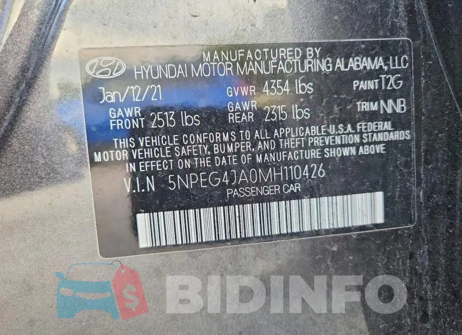 5NPEG4JA0MH110426 Photo# 12