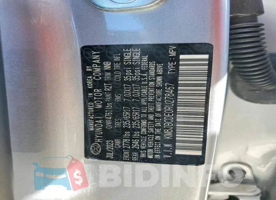KM8JBCDE0RU278467 Photo# 14