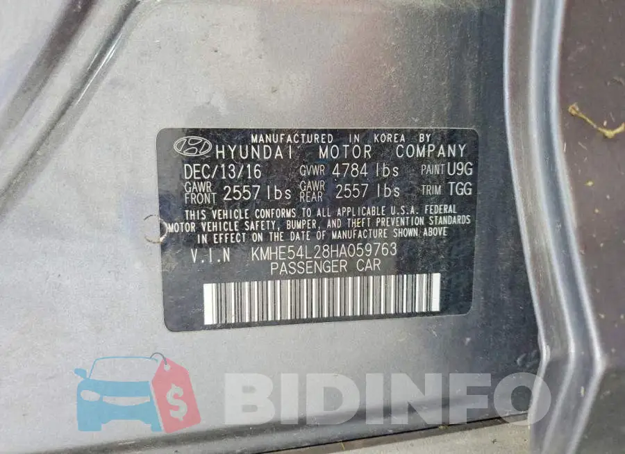 KMHE54L28HA059763 Photo# 12