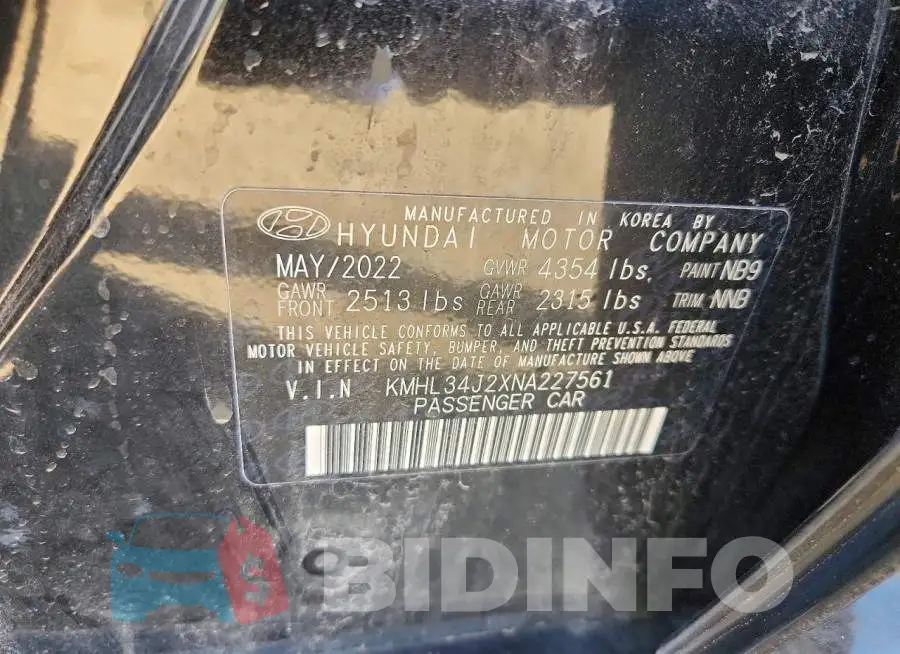 KMHL34J2XNA227561 Photo# 12